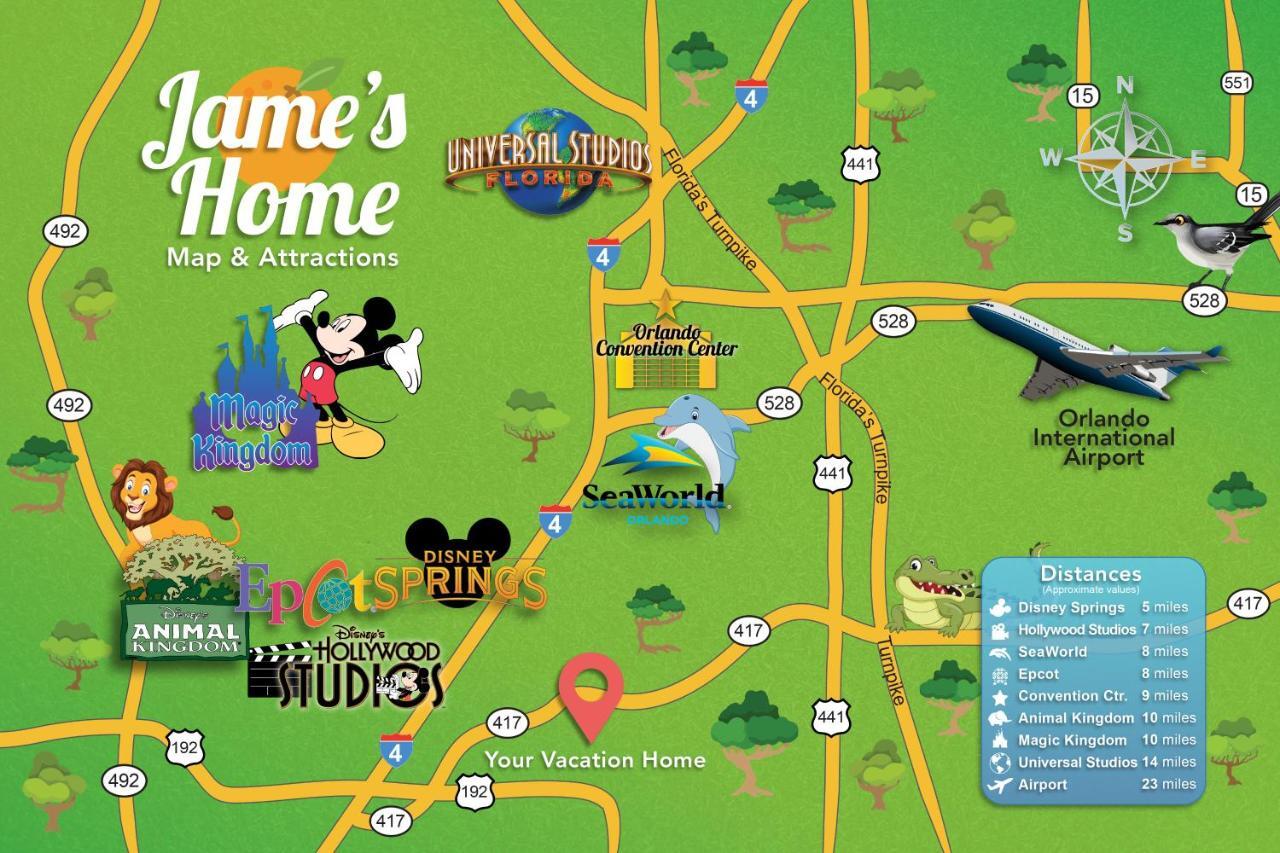 C - New 4 Bedroom Home - 5 Miles To Disney - Free Water Park - Private Pool Kissimmee Εξωτερικό φωτογραφία